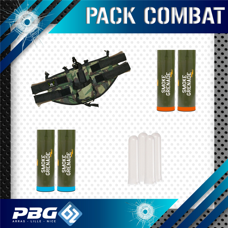 PACK COMBAT EQUIPEMENT ADVENGER CAMOArmurerie PBG 62 Pack équipements paintball